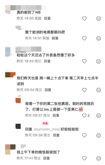 暴雪寒潮席卷欧洲 多地网友称收到“京东快递”：Joybuy半夜下单，早上九点送达(5)