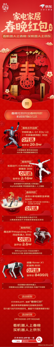 机器人扎堆亮相马年春晚 京东“机器人”搜索量2小时内环比增超300%(1)