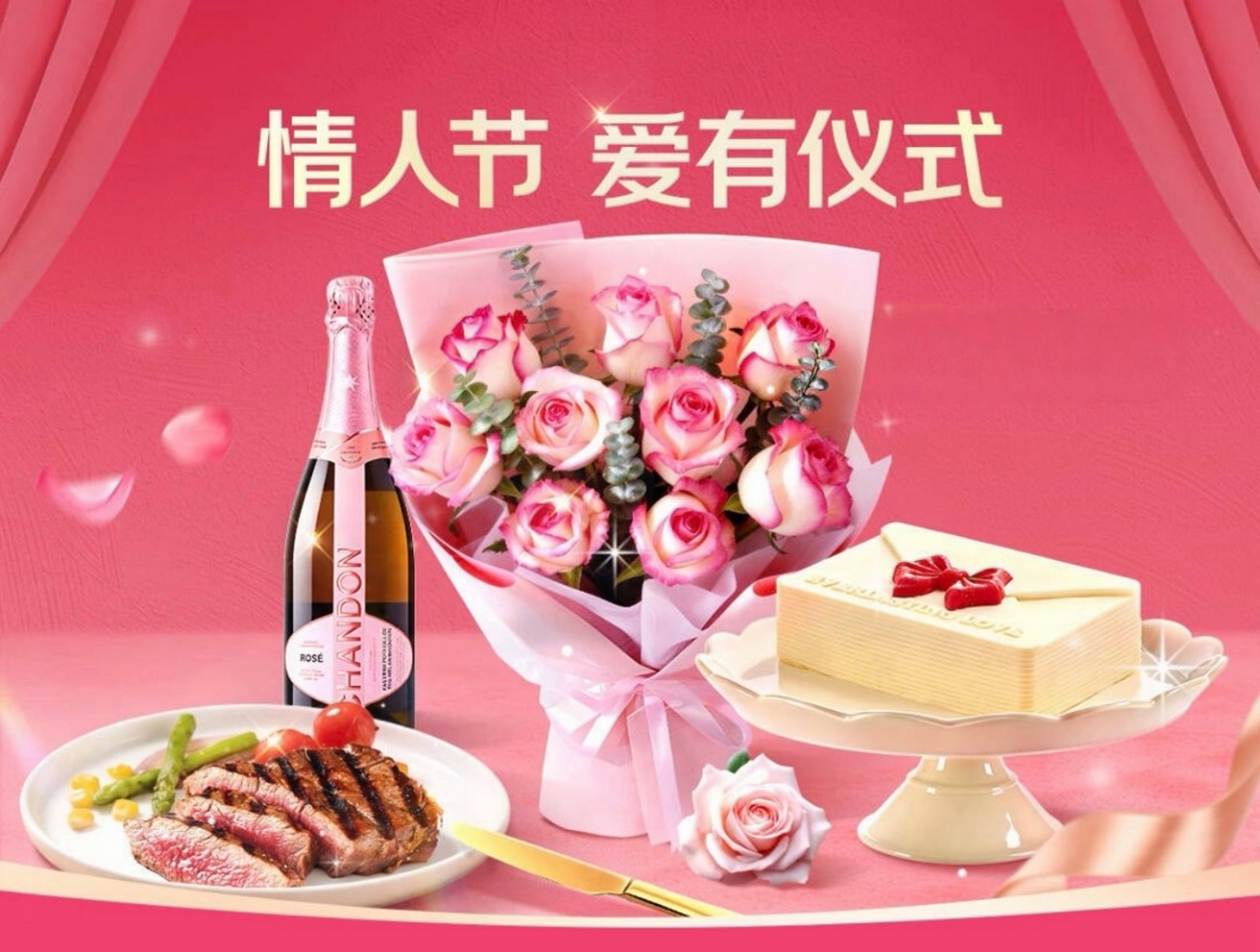 玫瑰花束、全球直采葡萄酒与巧克力……京东七鲜带来情人节即时心意(1)
